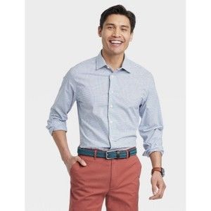 Men’s Performance Standard Fit Long Sleeve Dress Shirt Non iron Size Xxl